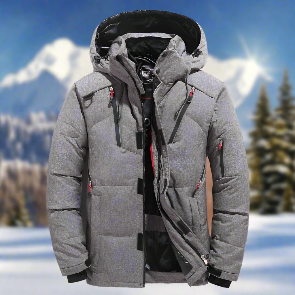 Padded men’s jacket with hood and zip - J&B; - 4 - London-stylehouse.com