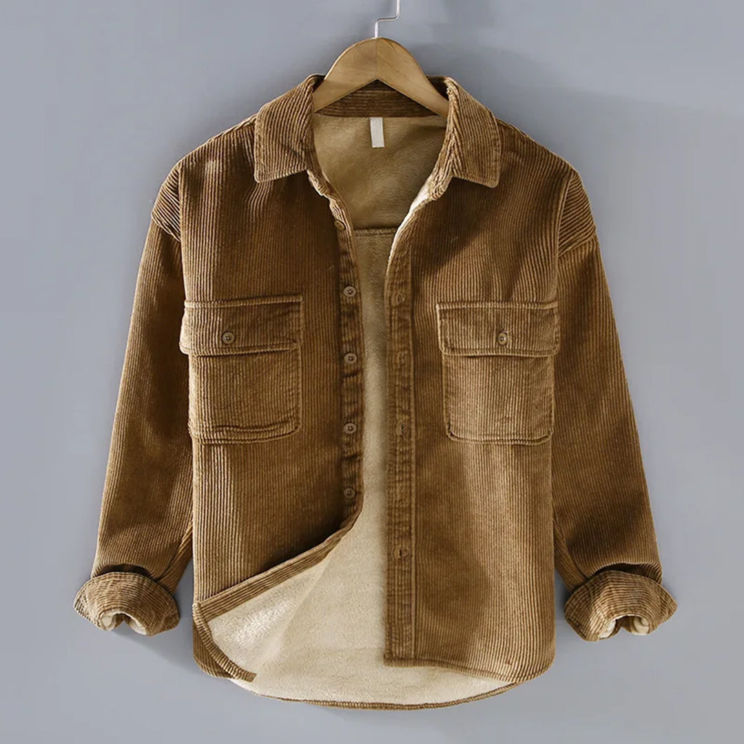 Men's corduroy jacket with a button placket and two pockets - J&B; - 1 - London-stylehouse.com