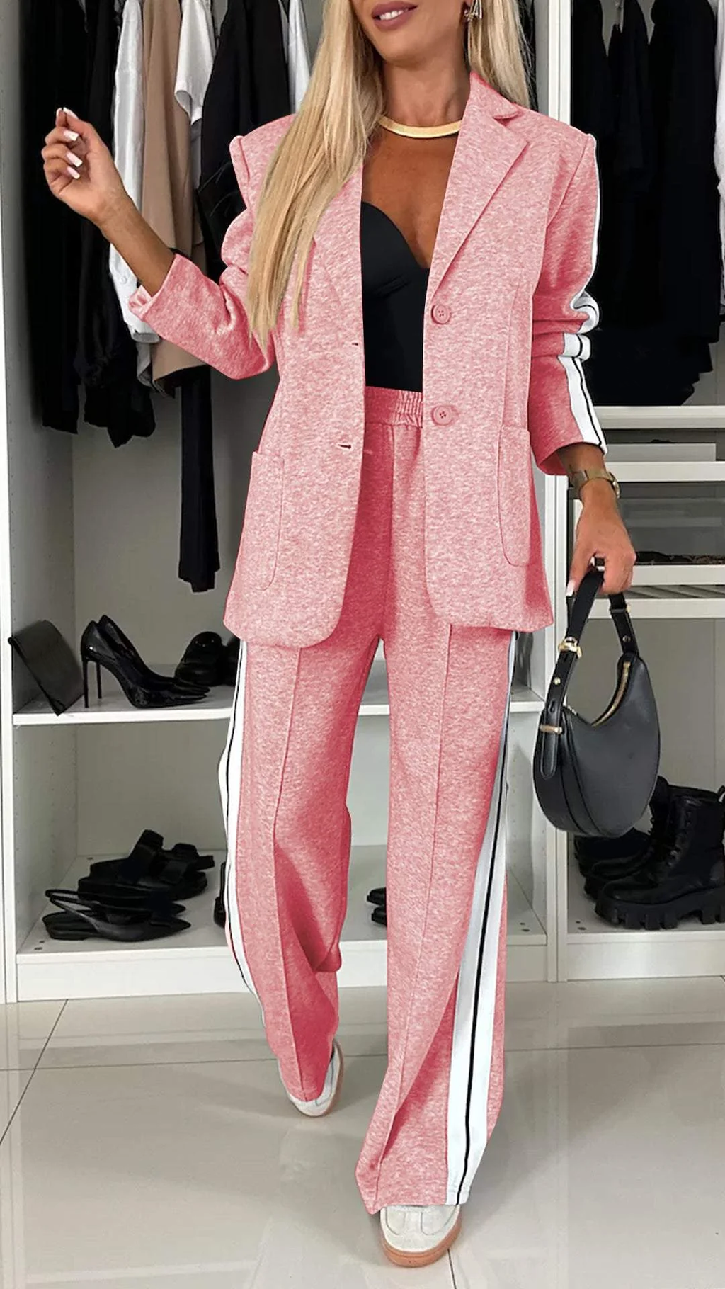 Two-piece set comprising a blazer and trousers in a relaxed fit for women, with a striped pattern - J&B; - 10 - London-stylehouse.com