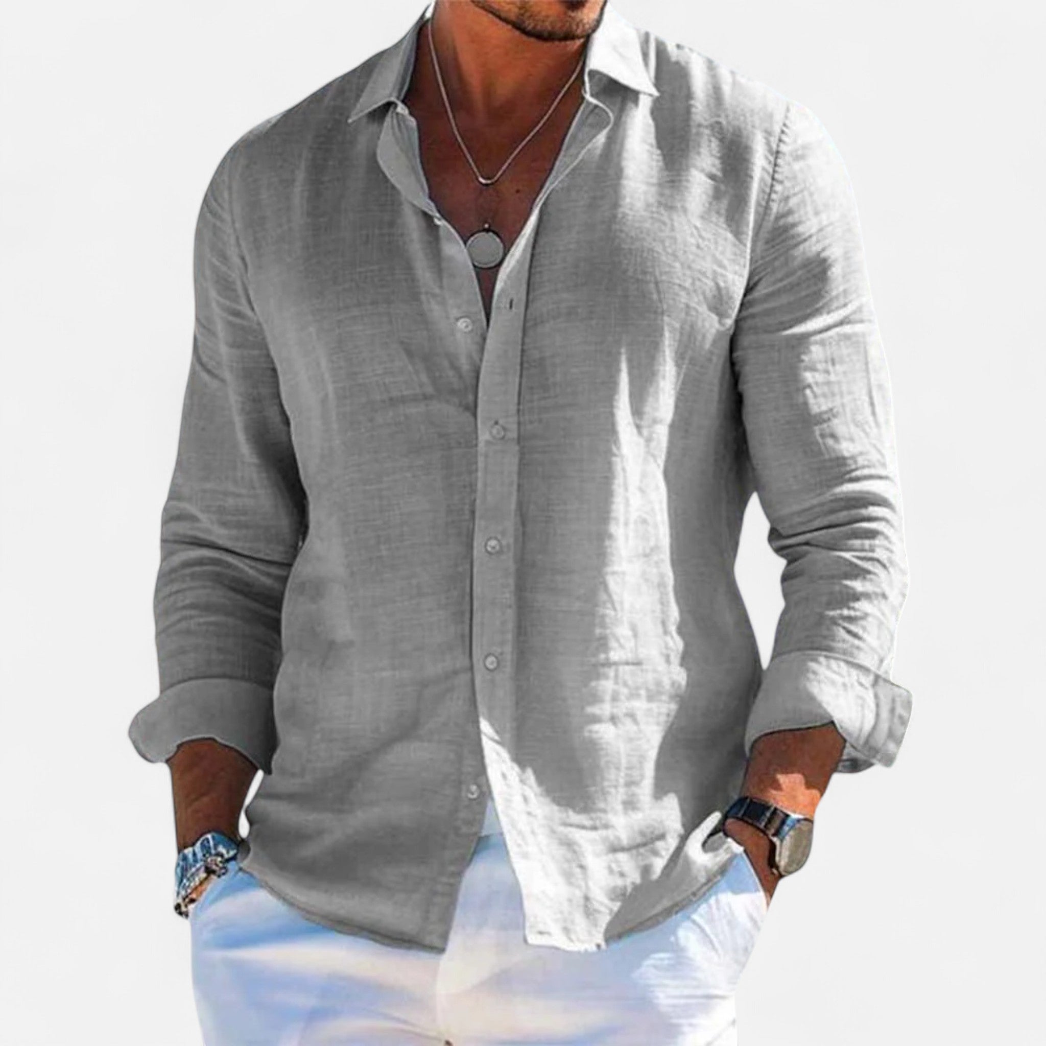 Robert – Linen Heritage Shirt for Men - Image 5
