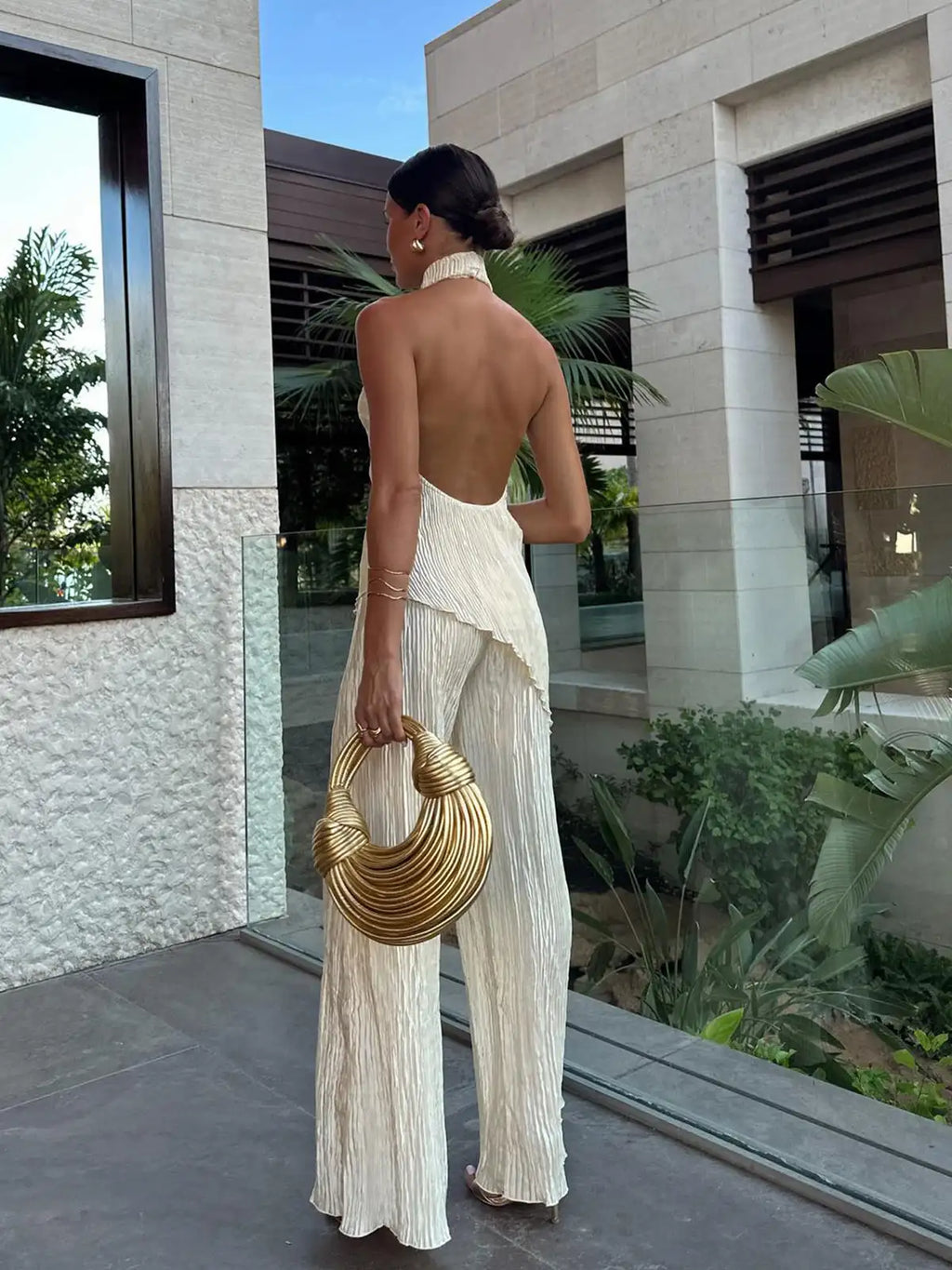 Ingrid – Elegant Serenity Pleated Jumpsuit for Women - Image 4