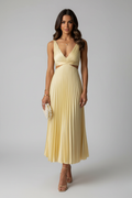 Nadine – Elegant Pleated Wedding Guest Midi Dress for Women - Image 1