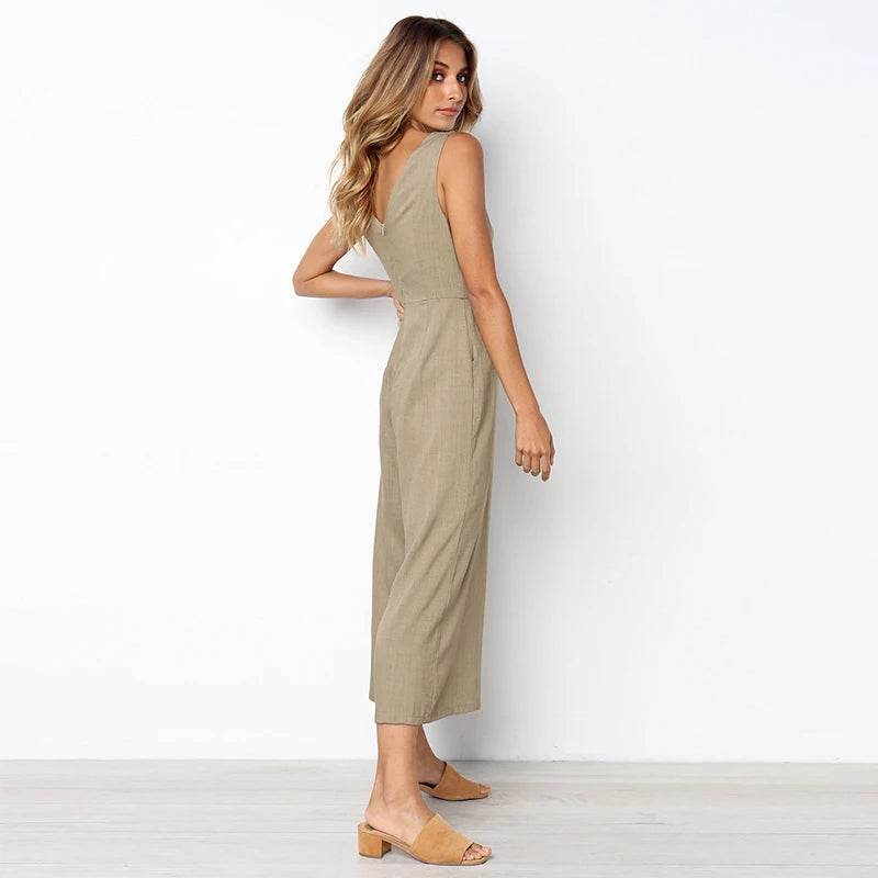 Irina – Chic V-neck Summer Jumpsuit - Image 4