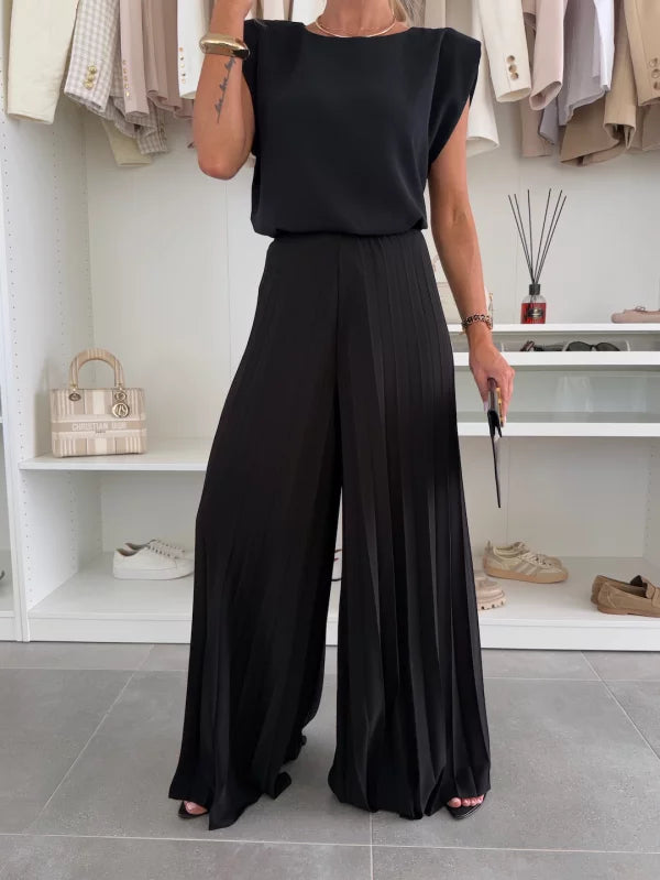 Charlotte – Women Pleated Trousers and Top Set - Image 3