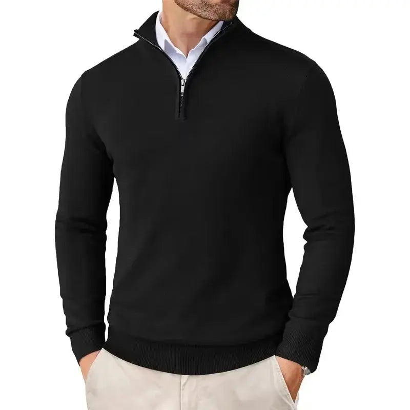 Men’s jacket with a quarter-length zip, loose fit and ribbed hem - J&B; - 1 - London-stylehouse.com