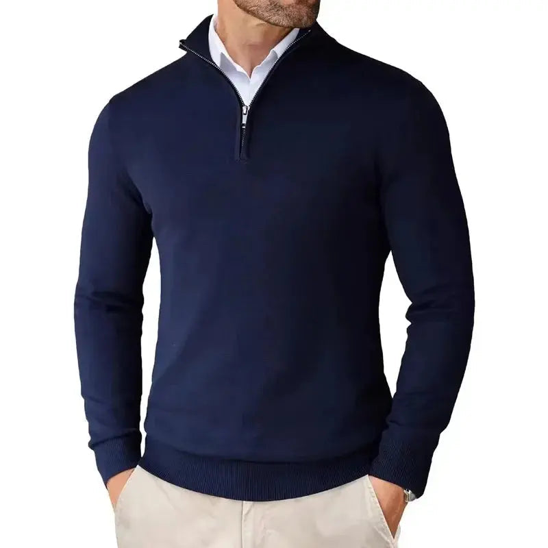 Men’s jacket with a quarter-length zip, loose fit and ribbed hem - J&B; - 3 - London-stylehouse.com