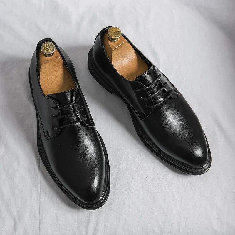 Dominik lace-up Derby shoes in matt black