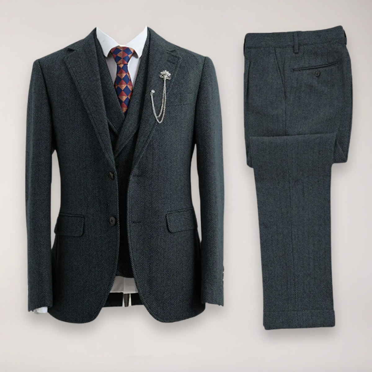 Walter – Tailored Herringbone Suit Jacket - Image 1