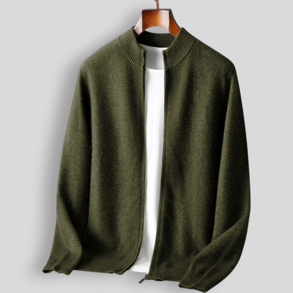 Men’s bomber jacket with a soft texture and front zip - J&B; - 4 - London-stylehouse.com