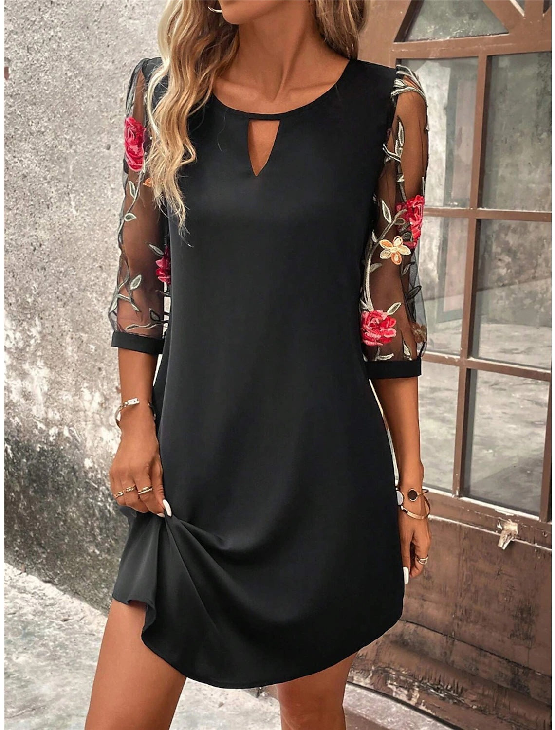 Stefanie – Women's Floral Shirt Dress - Image 2