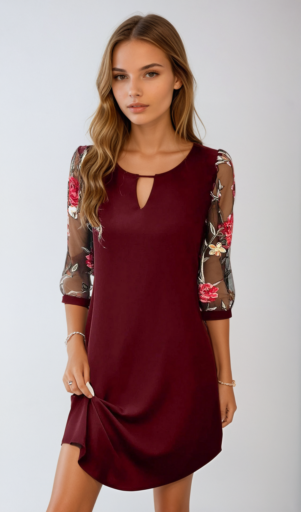Stefanie – Women's Floral Shirt Dress - Image 1