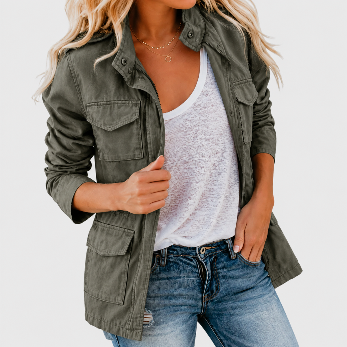 Women’s functional jacket with a zip and adjustable waist | L&S
