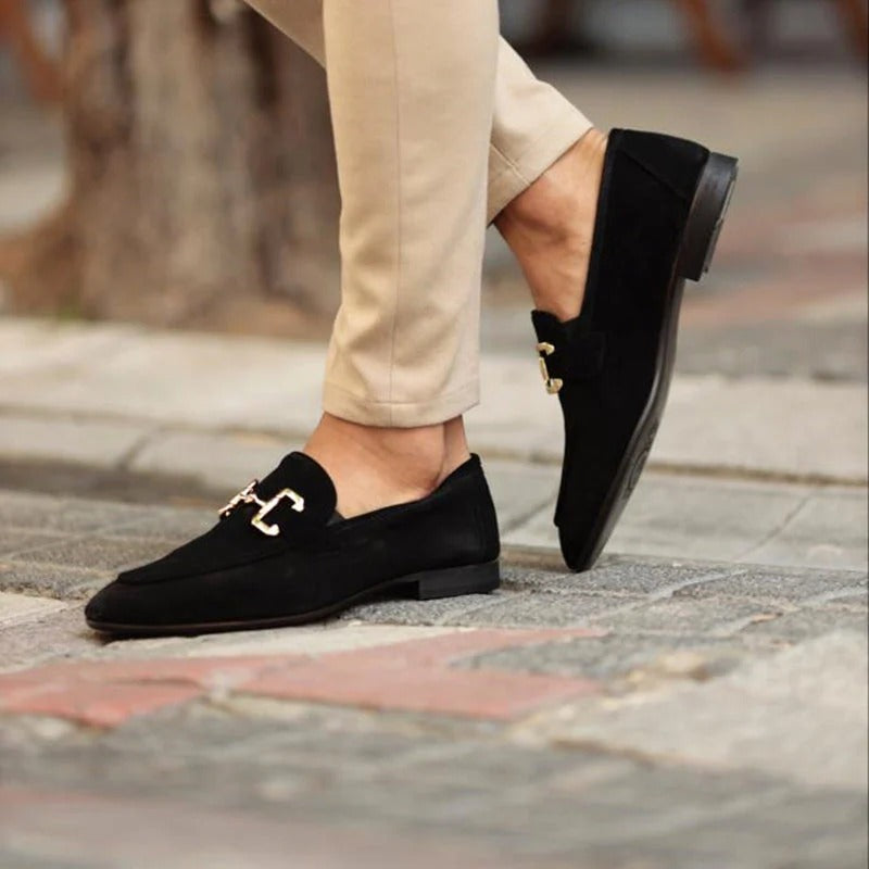 Valentino classic buckle loafers in black