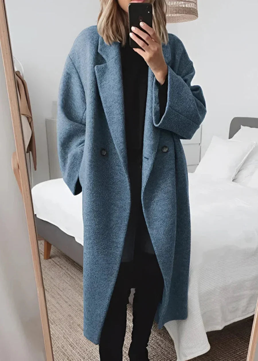 Oversized women’s coat with a textured look and wide lapels - J&B; - 3 - London-stylehouse.com