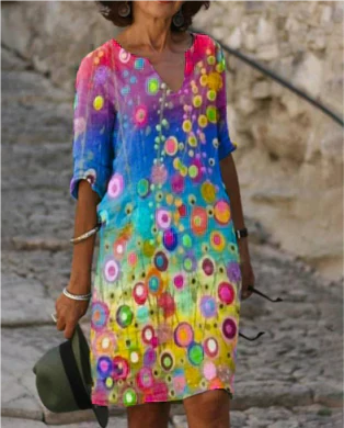 Marie – Women Floral V-Neck Midi Dress - Image 6