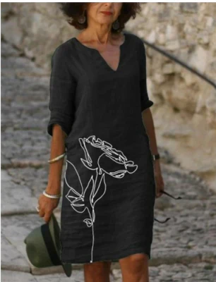 Marie – Women Floral V-Neck Midi Dress - Image 2