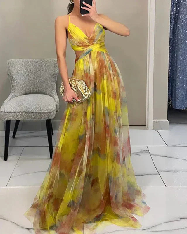 Lina – Elegant Maxi dress for women with spring floral print for Women - Image 5