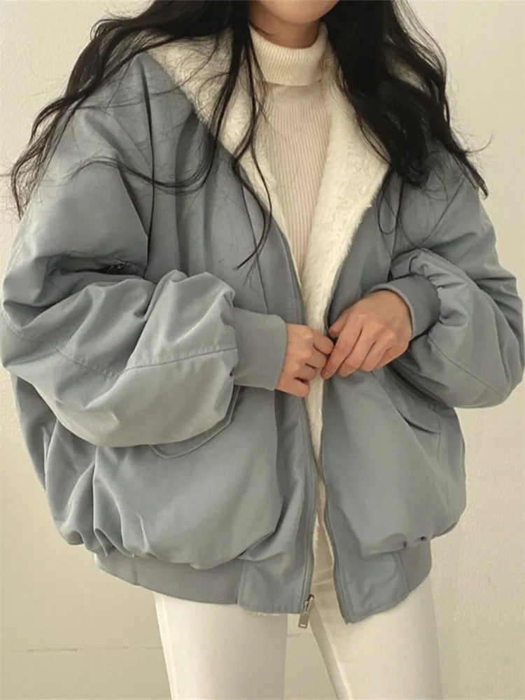 Oversized down jacket for women with a soft faux fur lining - J&B; - 1 - London-stylehouse.com