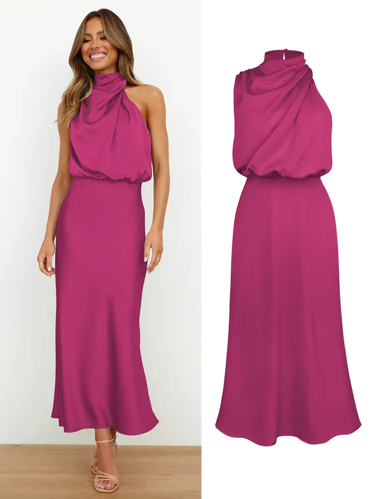 Susanne – Women Elegant with Draped Neckline Dress - Image 8