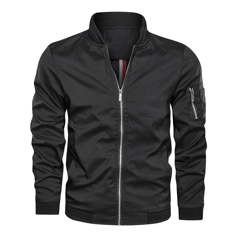 Men’s slim-fit bomber jacket with zip - J&B; - 11 - London-stylehouse.com