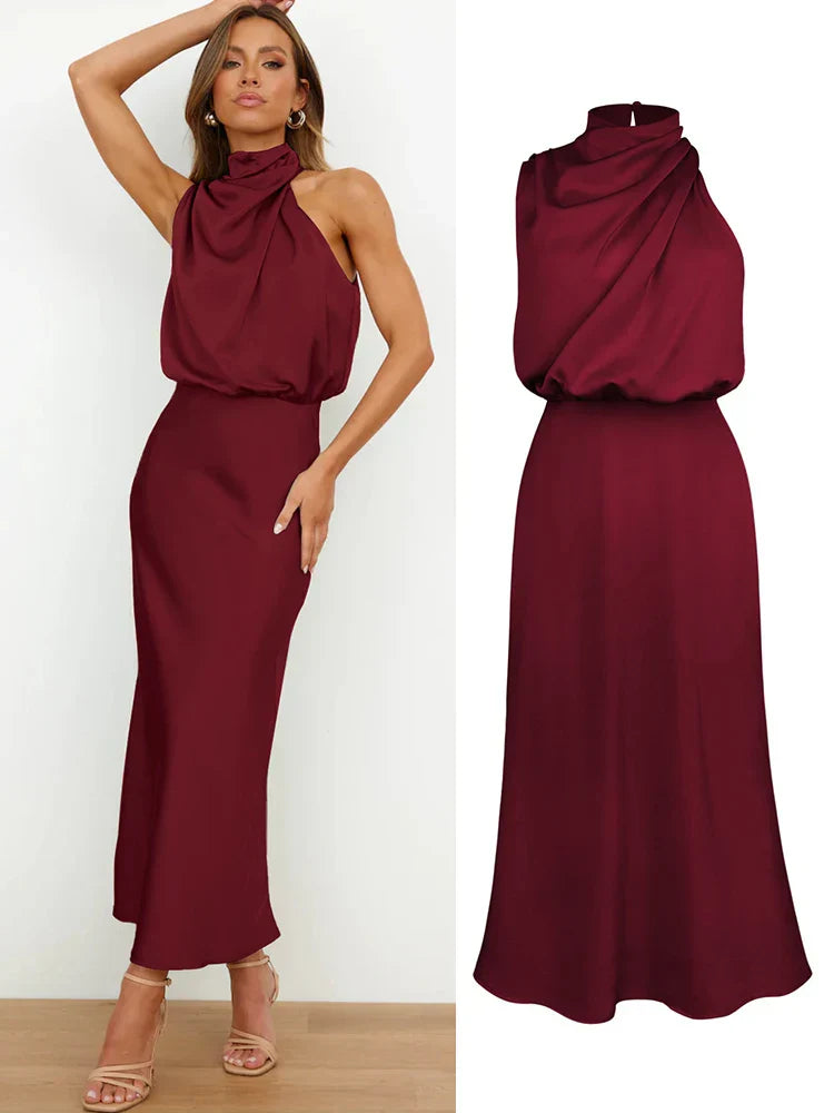 Susanne – Women Elegant with Draped Neckline Dress - Image 9