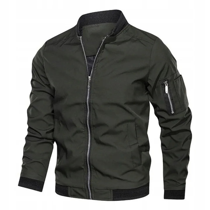 Men’s slim-fit bomber jacket with zip - J&B; - 2 - London-stylehouse.com