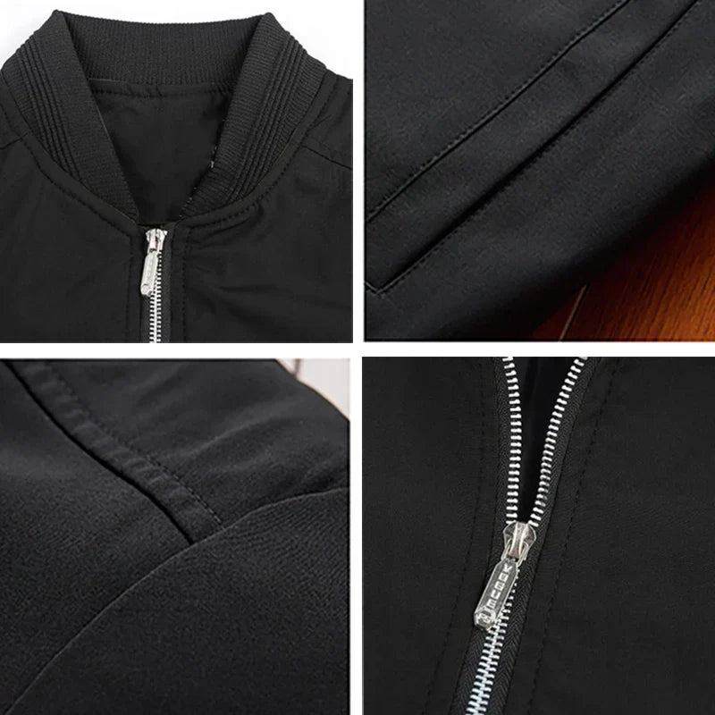 Men’s slim-fit bomber jacket with zip - J&B; - 13 - London-stylehouse.com