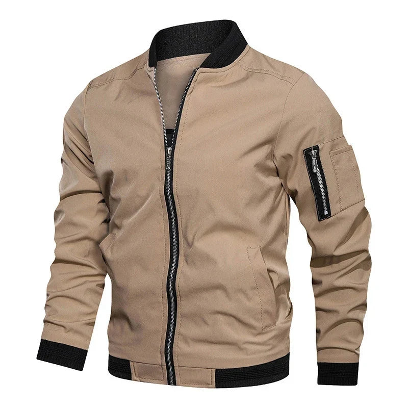 Men’s slim-fit bomber jacket with zip - J&B; - 4 - London-stylehouse.com