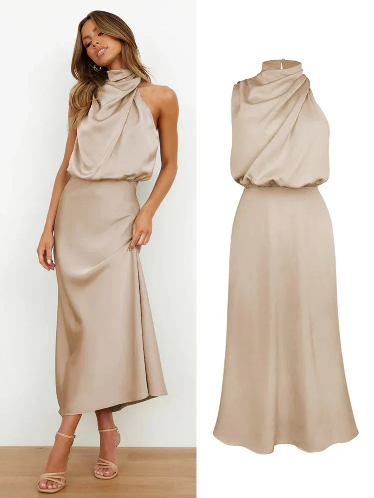 Susanne – Women Elegant with Draped Neckline Dress - Image 13