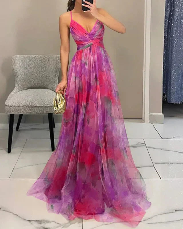 Lina – Elegant Maxi dress for women with spring floral print for Women - Image 6
