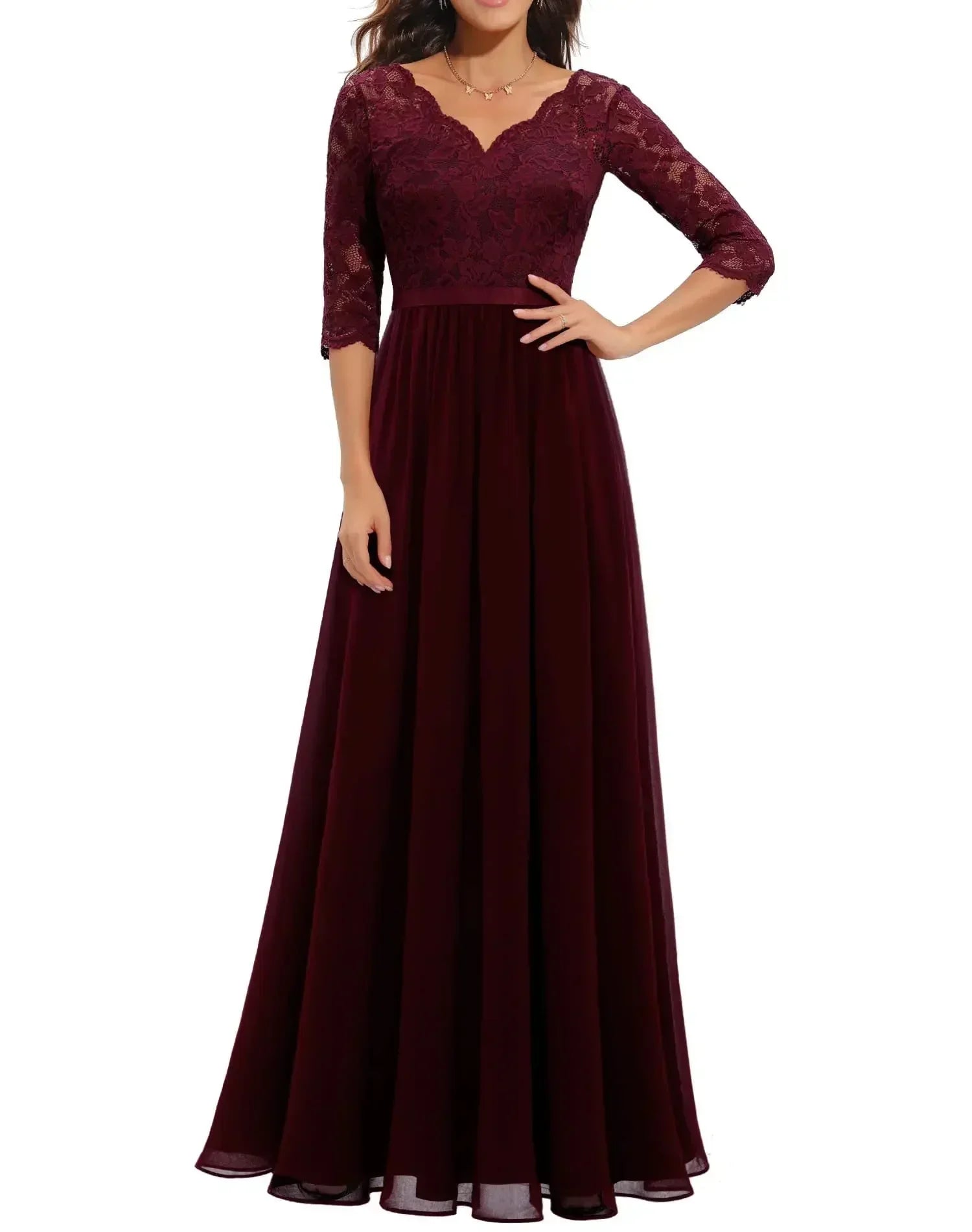 Sandra – Women Elegant Lace Evening Dress - Image 11