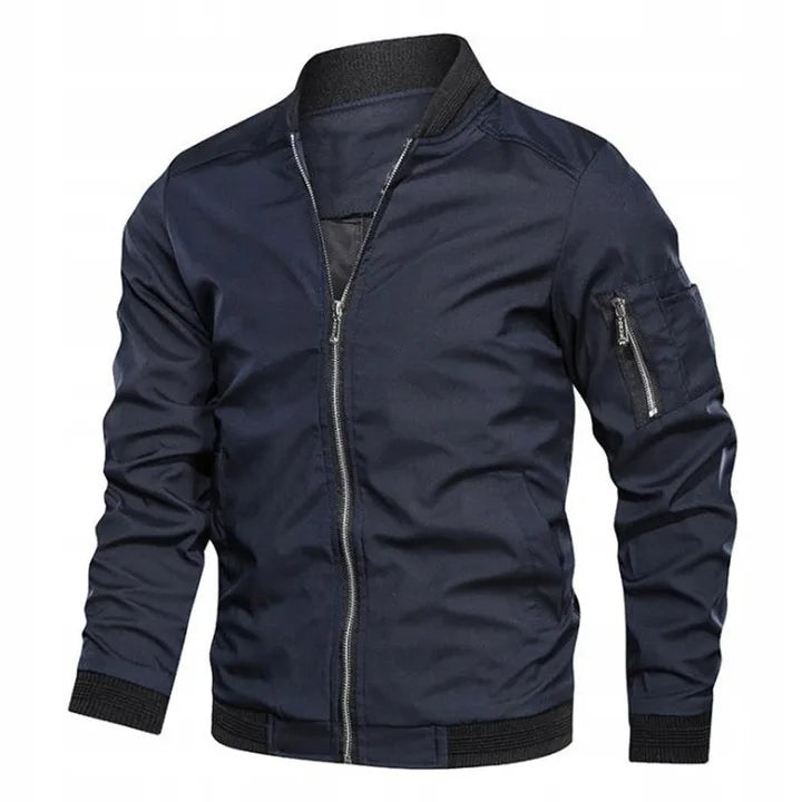 Men’s slim-fit bomber jacket with zip - J&B; - 1 - London-stylehouse.com
