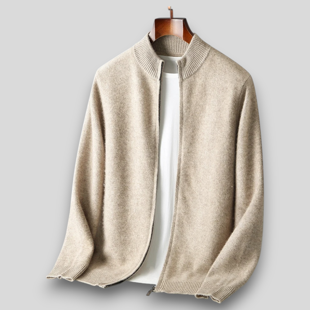 Men’s bomber jacket with a soft texture and front zip - J&B; - 1 - London-stylehouse.com
