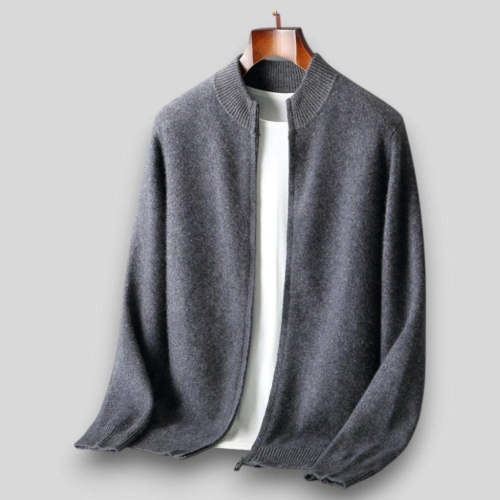 Men’s bomber jacket with a soft texture and front zip - J&B; - 2 - London-stylehouse.com
