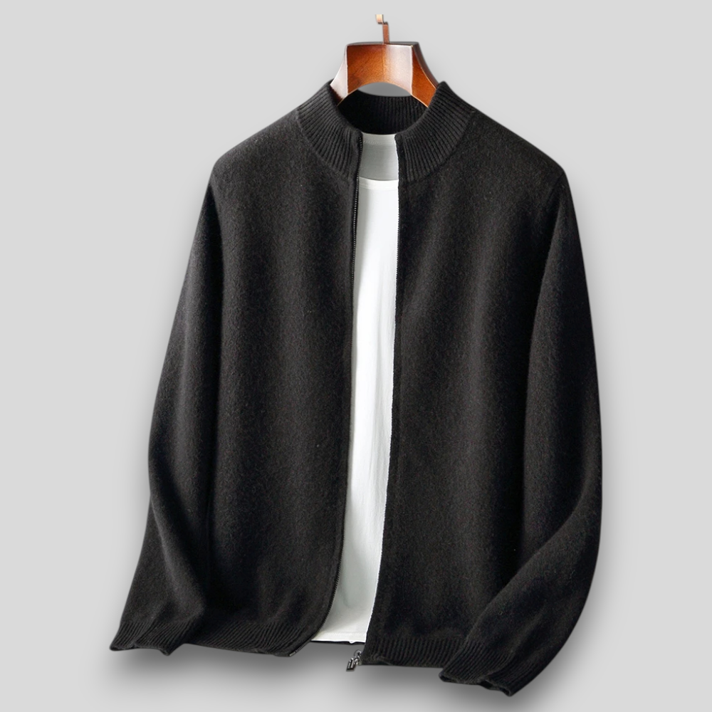 Men’s bomber jacket with a soft texture and front zip - J&B; - 3 - London-stylehouse.com