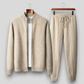 Two-piece set for women: loose-fitting cardigan and drawstring jogging bottoms - J&B; - 1 - London-stylehouse.com