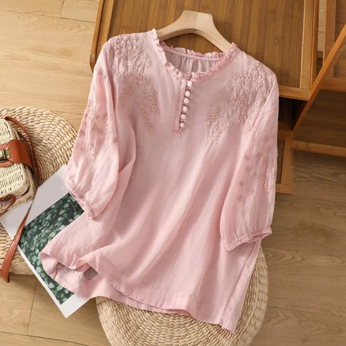 Annemarie – Women Floral Button-Front Blouse - Image 2
