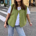 Women’s faux fur waistcoat, soft texture, with button fastening - J&B; - 2 - London-stylehouse.com