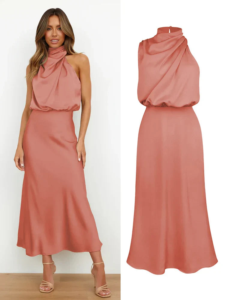 Susanne – Women Elegant with Draped Neckline Dress - Image 11