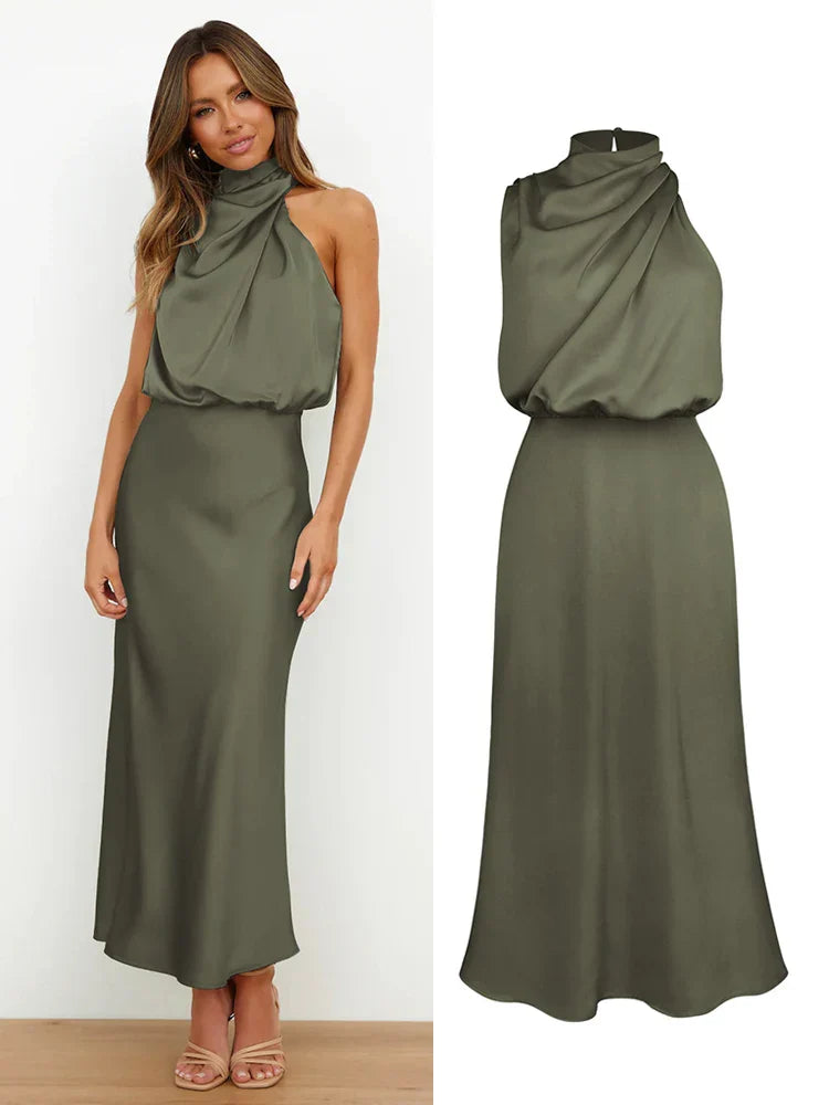 Susanne – Women Elegant with Draped Neckline Dress - Image 14