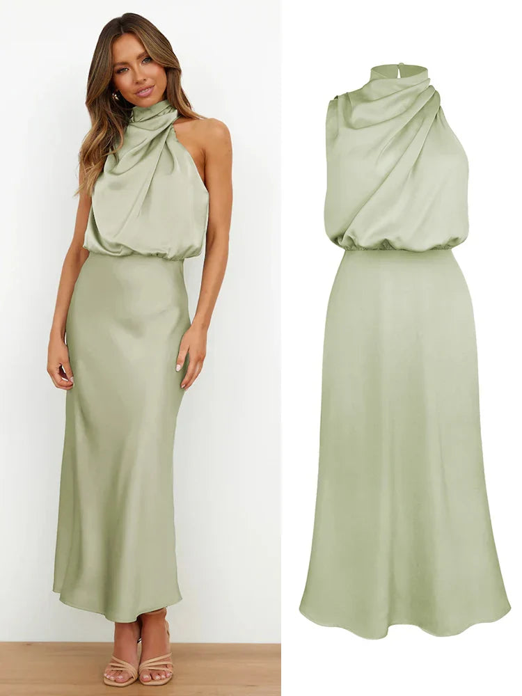 Susanne – Women Elegant with Draped Neckline Dress - Image 7