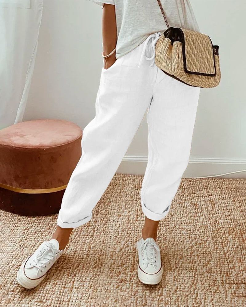 Sophia – Lightweight Anti-Sweat Linen Trousers - Image 5