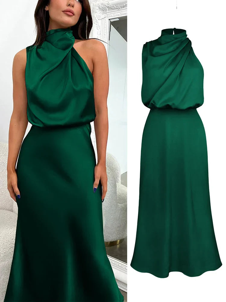 Susanne – Women Elegant with Draped Neckline Dress - Image 15