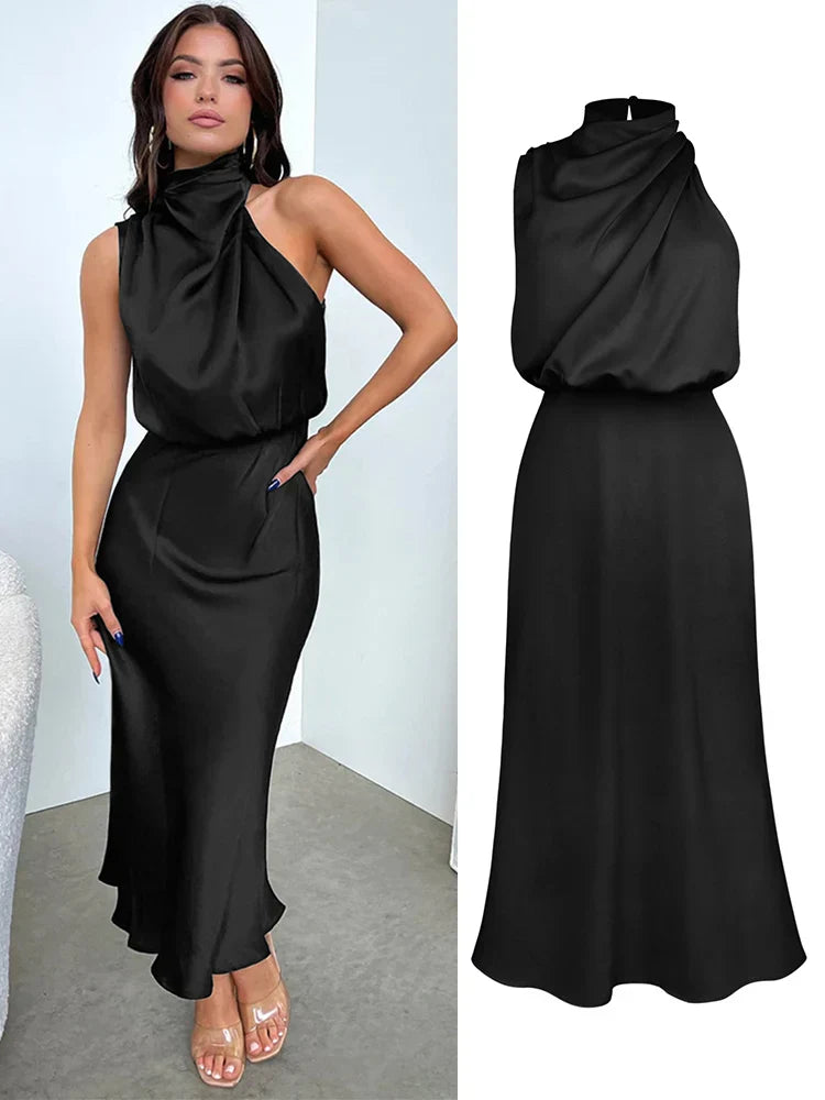 Susanne – Women Elegant with Draped Neckline Dress - Image 12