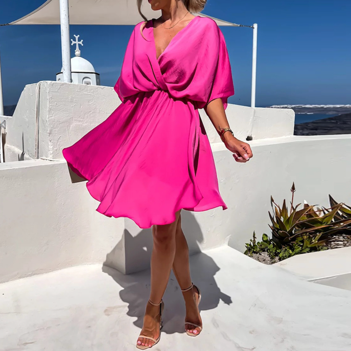 Amelie – Elegant V-neck Summer Dress - Image 9