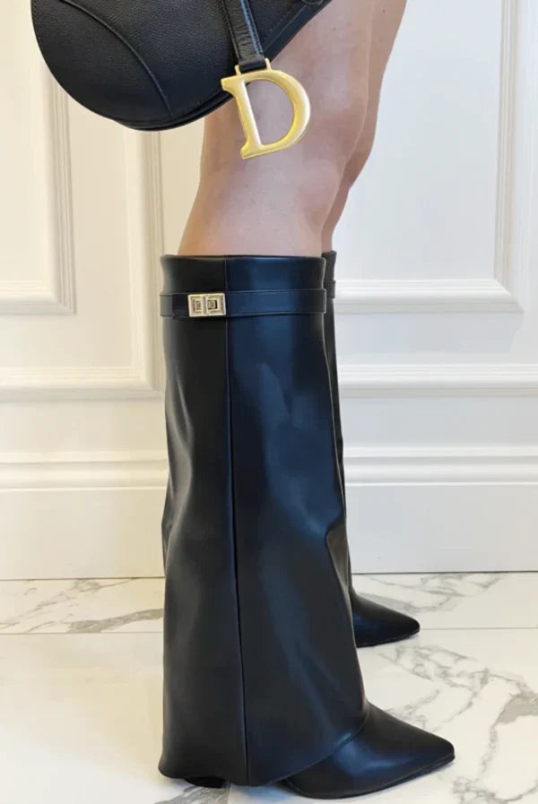 Women’s knee-high boots with a straight shaft and pointed toe - J&B; - 14 - London-stylehouse.com