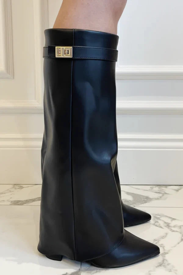 Women’s knee-high boots with a straight shaft and pointed toe - J&B; - 3 - London-stylehouse.com