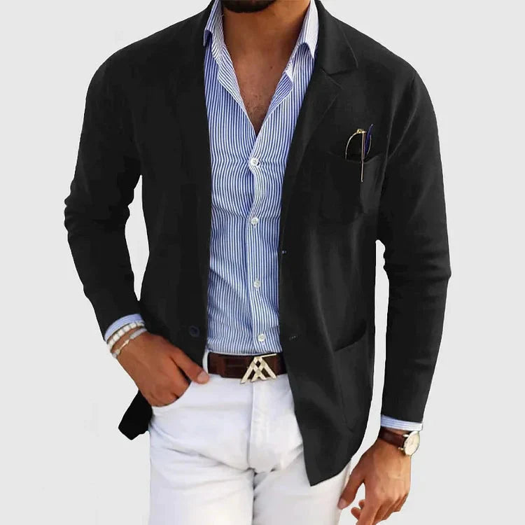 Men’s tailored-fit blazer with a single-button fastening - J&B; - 3 - London-stylehouse.com