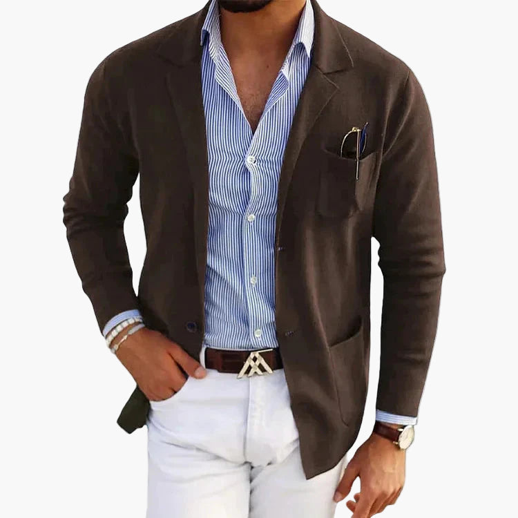 Felix double-breasted jacket in brown