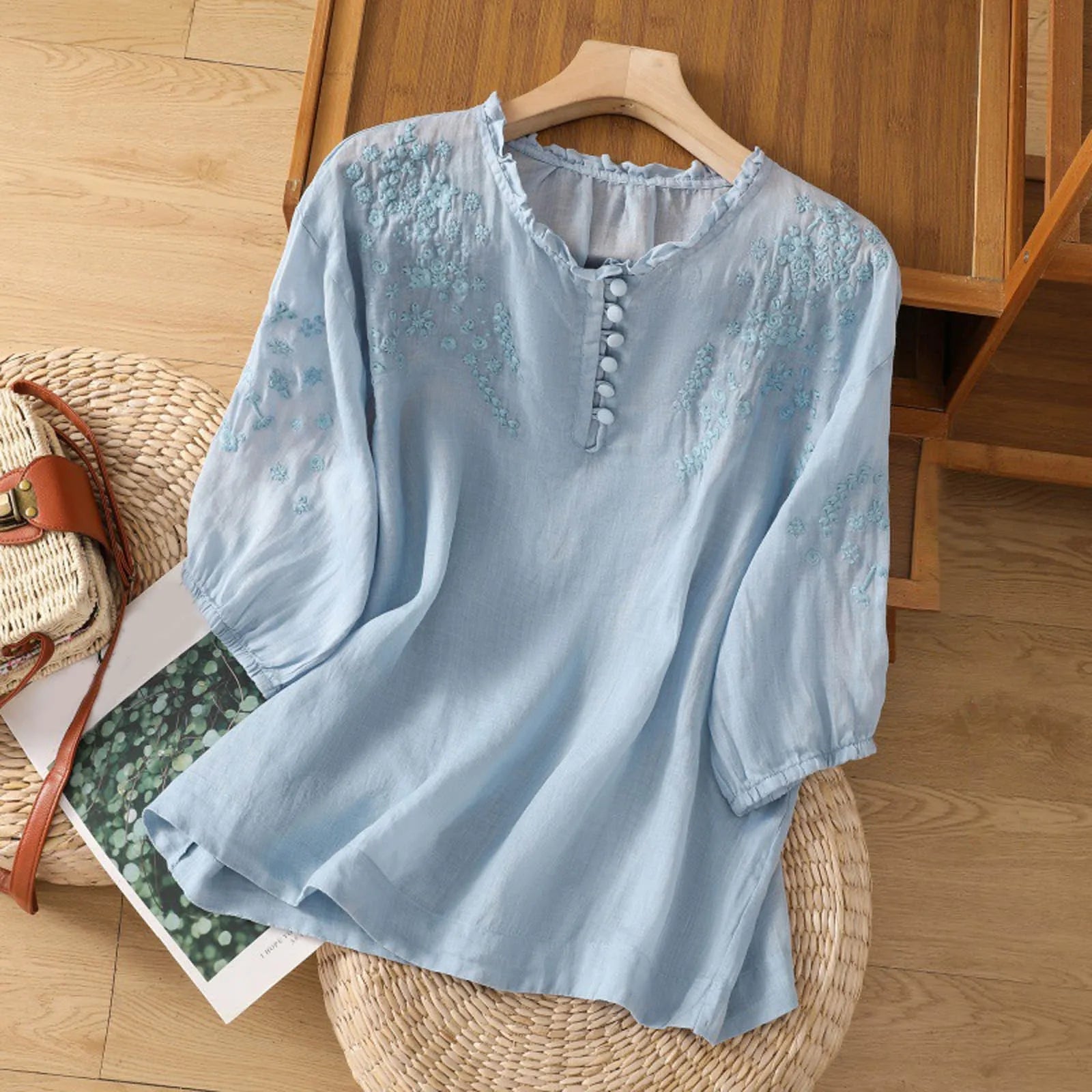Annemarie – Women Floral Button-Front Blouse - Image 1